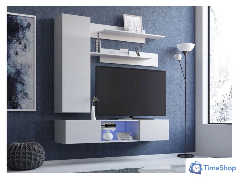 Полка НК-Мебель Point Тип-33 (белый/белый глянец) - Изображение №3 — Интернет-магазин Time-Shop