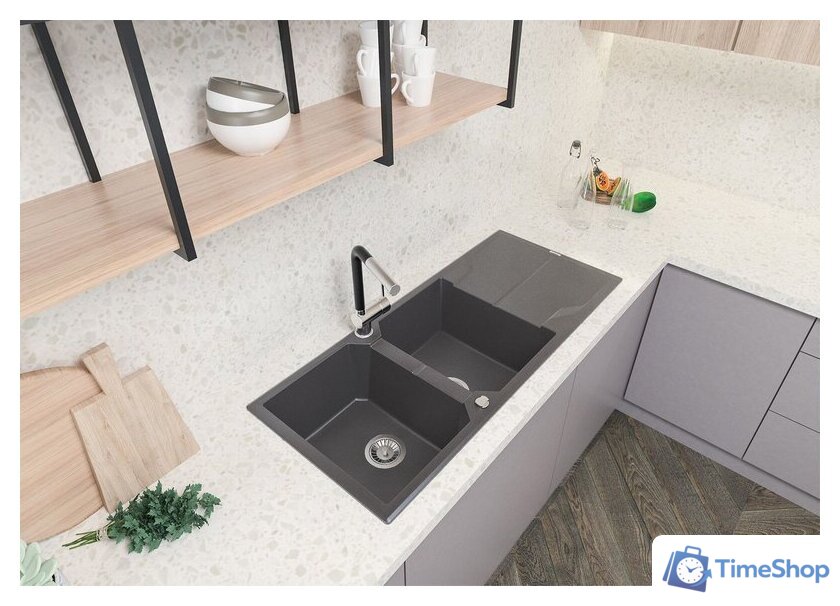 Кухонная мойка Deante Andante ZQN S213 (серый металлик) - Изображение №3 — Интернет-магазин Time-Shop
