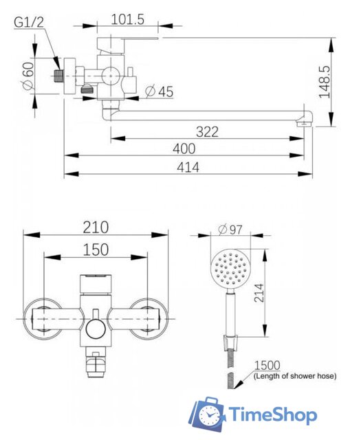 Смеситель Agger A0721133 - Изображение №8 — Интернет-магазин Time-Shop