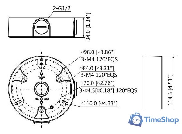 Крепление для камер видеонаблюдения Dahua DH-PFA136 - Изображение №7 — Интернет-магазин Time-Shop
