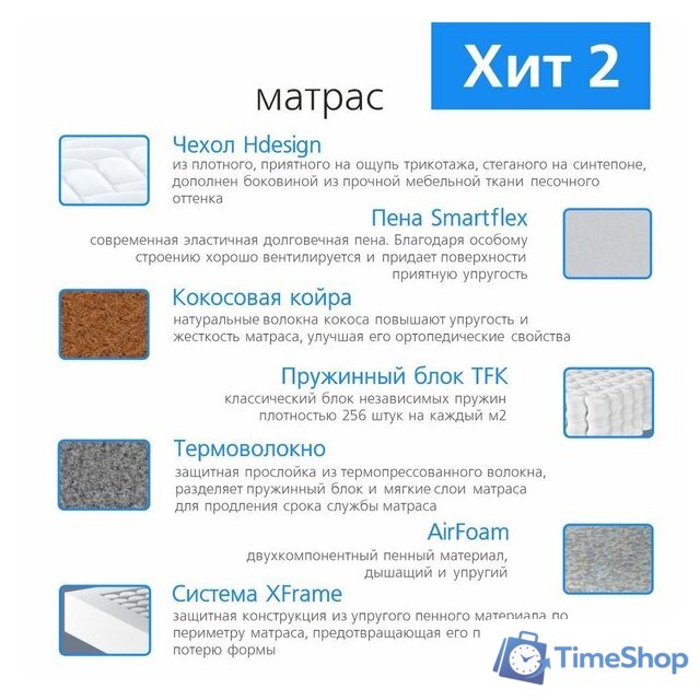 Матрас Vegas Хит 2 90x185 - Изображение №4 — Интернет-магазин Time-Shop