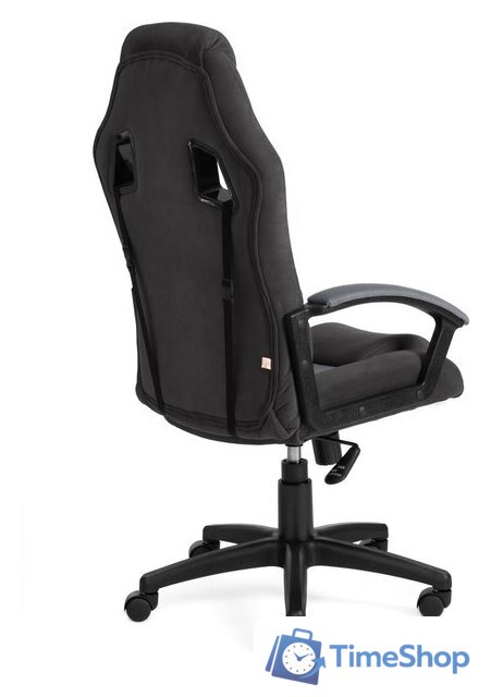 Игровое (геймерское) кресло TetChair Driver (флок/ткань, черный/серый) - Изображение №3 — Интернет-магазин Time-Shop