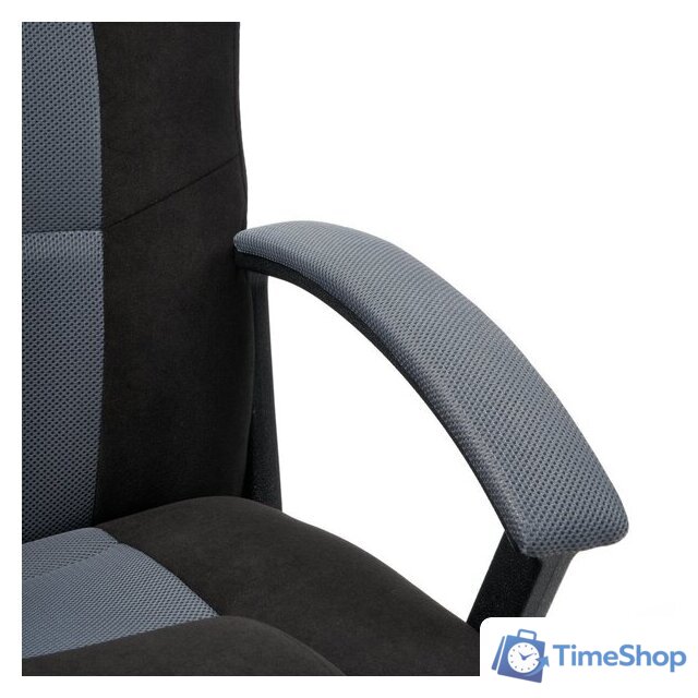 Игровое (геймерское) кресло TetChair Driver (флок/ткань, черный/серый) - Изображение №10 — Интернет-магазин Time-Shop