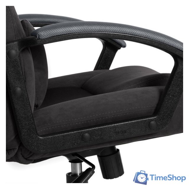 Игровое (геймерское) кресло TetChair Driver (флок/ткань, черный/серый) - Изображение №9 — Интернет-магазин Time-Shop