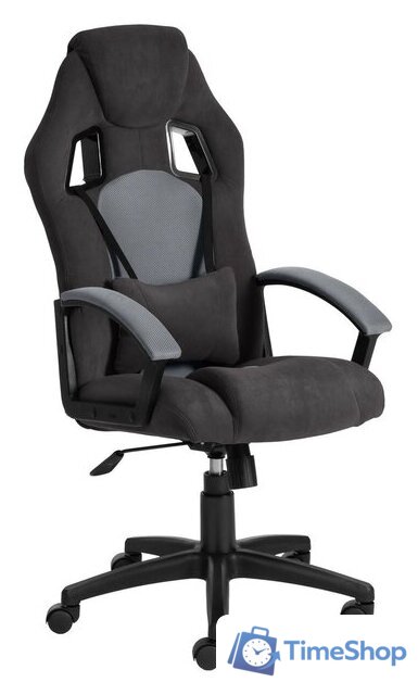 Игровое (геймерское) кресло TetChair Driver (флок/ткань, черный/серый) - Изображение №1 — Интернет-магазин Time-Shop