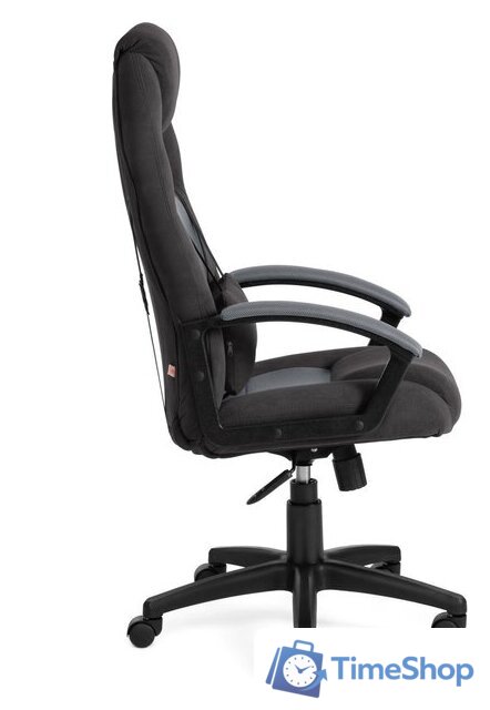 Игровое (геймерское) кресло TetChair Driver (флок/ткань, черный/серый) - Изображение №2 — Интернет-магазин Time-Shop