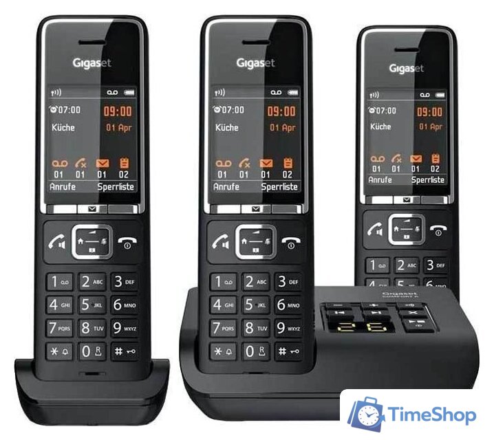 Радиотелефон Gigaset Comfort 550A Trio (черный) - Изображение №1 — Интернет-магазин Time-Shop