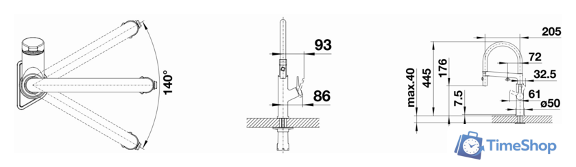 Смеситель Blanco Solenta-S Senso (рычаг справа, нержавеющая сталь) - Изображение №8 — Интернет-магазин Time-Shop