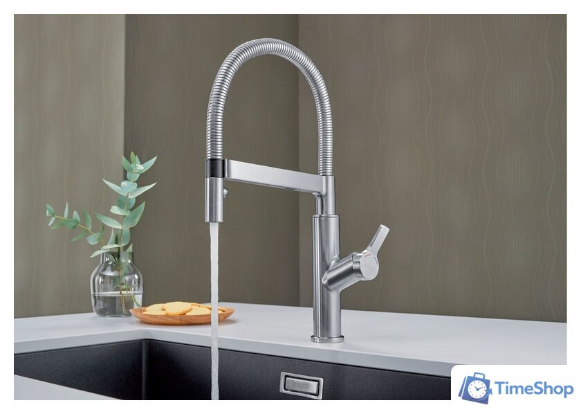 Смеситель Blanco Solenta-S Senso (рычаг справа, нержавеющая сталь) - Изображение №4 — Интернет-магазин Time-Shop