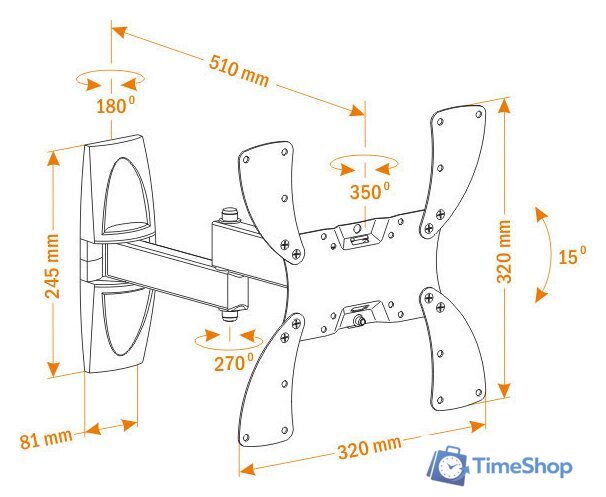 Кронштейн для телевизора Holder LCDS-5046 - Изображение №2 — Интернет-магазин Time-Shop