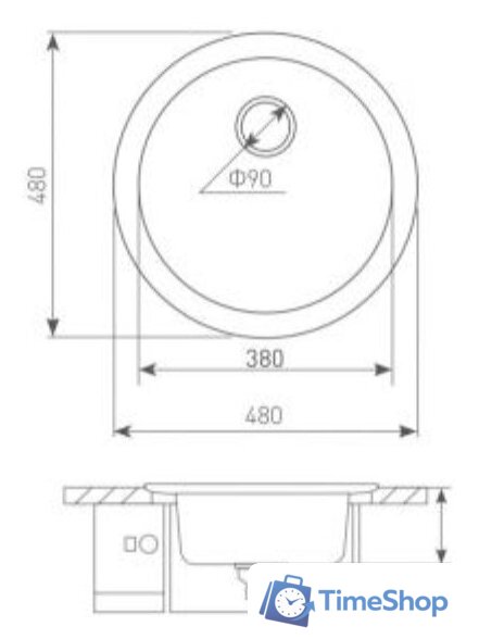 Кухонная мойка Zigmund & Shtain Kreis 480 (топленое молоко) - Изображение №2 — Интернет-магазин Time-Shop