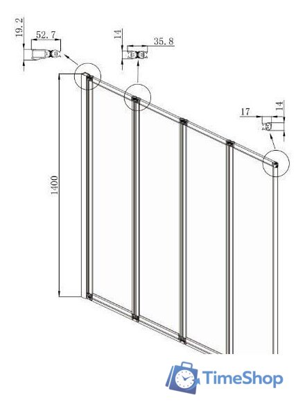Стеклянная шторка для ванны Ambassador Bath Screens 16041111L 100 - Изображение №5 — Интернет-магазин Time-Shop