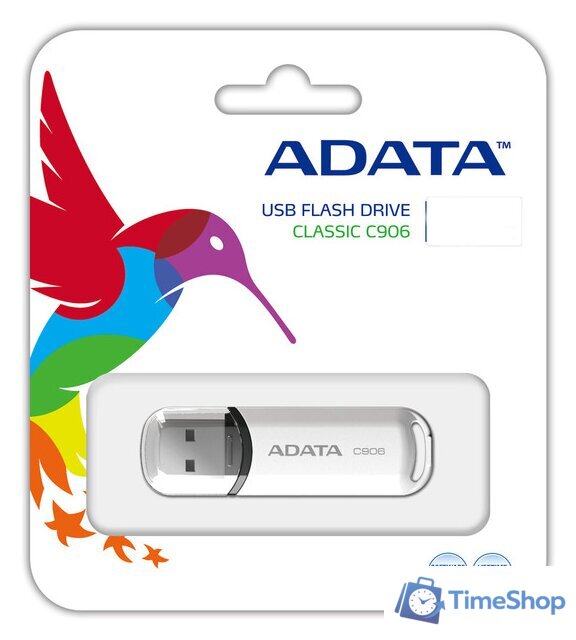 USB Flash ADATA C906 32 Гб White (AC906-32G-RWH) - Изображение №3 — Интернет-магазин Time-Shop