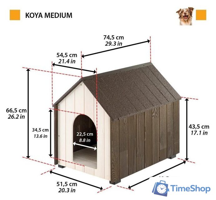 Будка Ferplast Koya Medium 87028200 - Изображение №6 — Интернет-магазин Time-Shop