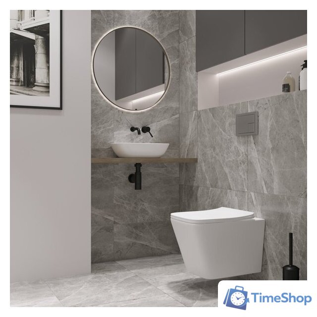 Унитаз подвесной Lauter Square 214903 с кнопкой 219703F (квадратная, сатин) - Изображение №16 — Интернет-магазин Time-Shop