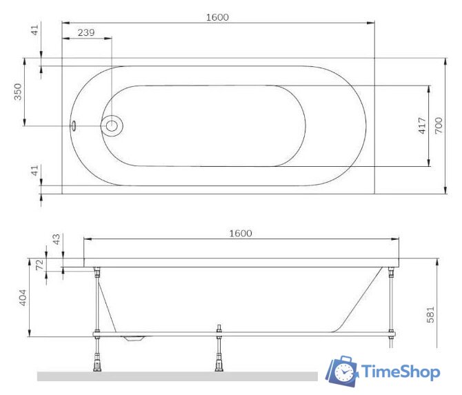 Ванна AM.PM X-Joy 160x70 W94A-160-070W-A1 - Изображение №11 — Интернет-магазин Time-Shop