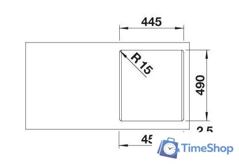 Кухонная мойка Blanco Naya 45 527126 (мягкий белый) - Изображение №4 — Интернет-магазин Time-Shop