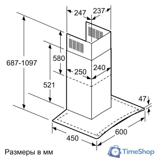 Кухонная вытяжка Bosch DWA06E652 - Изображение №5 — Интернет-магазин Time-Shop