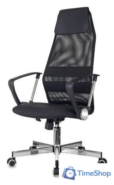 Офисное кресло Бюрократ Axel Chrome (черный) - Изображение №3 — Интернет-магазин Time-Shop