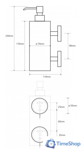 Дозатор для жидкого мыла Bemeta Omega 104109032 - Изображение №2 — Интернет-магазин Time-Shop