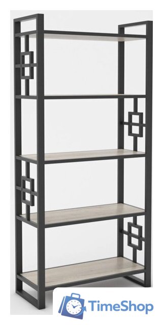 Стеллаж Hype Mebel Квадро 50x200 (черный/дуб галифакс натуральный) - Изображение №1 — Интернет-магазин Time-Shop