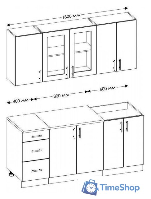 Готовая кухня Senira Вяселка 2/1 1.8м - Изображение №2 — Интернет-магазин Time-Shop