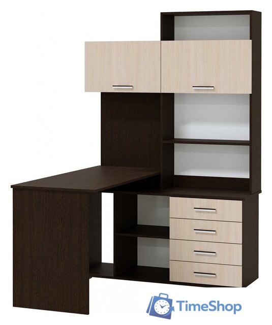 Стол Памир ПКС-11 левый (венге/дуб белфорт) - Изображение №1 — Интернет-магазин Time-Shop