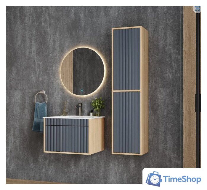  Onika Тумба под умывальник Дайлер 60 106151 (графит/дуб сонома) - Изображение №5 — Интернет-магазин Time-Shop