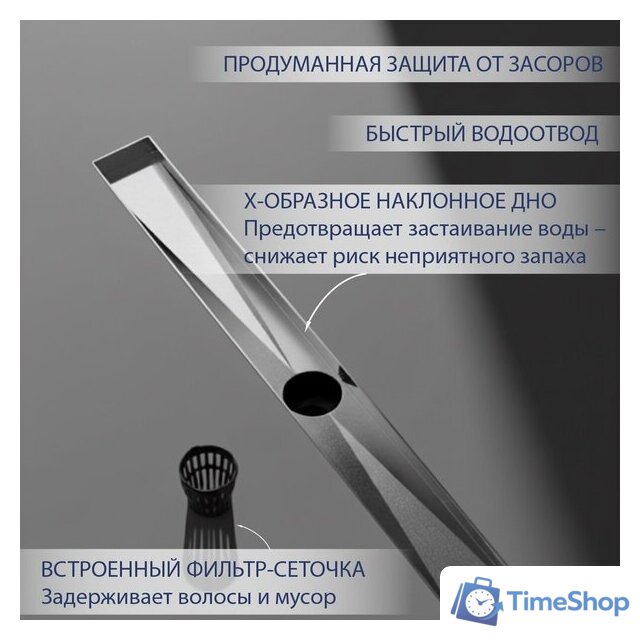 Трап/канал Lauter 2120621-LGH 1200x70 (хром) - Изображение №3 — Интернет-магазин Time-Shop