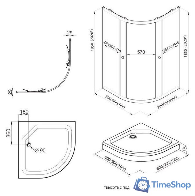 Душевой уголок Triton Альфа-Хром 80х80 (без поддона) - Изображение №4 — Интернет-магазин Time-Shop