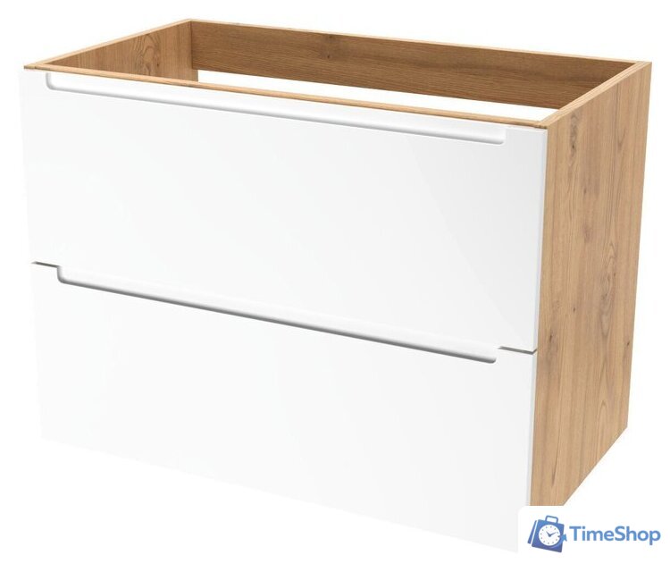  ЗОВ Тумба под умывальник Дион 100 D100LHO0M9003MKV5 (белый матовый/дуб) - Изображение №1 — Интернет-магазин Time-Shop