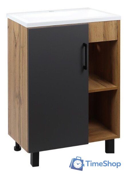  Doratiz Тумба под умывальник Лофт 50 9912.017 (графит/ватан) - Изображение №1 — Интернет-магазин Time-Shop