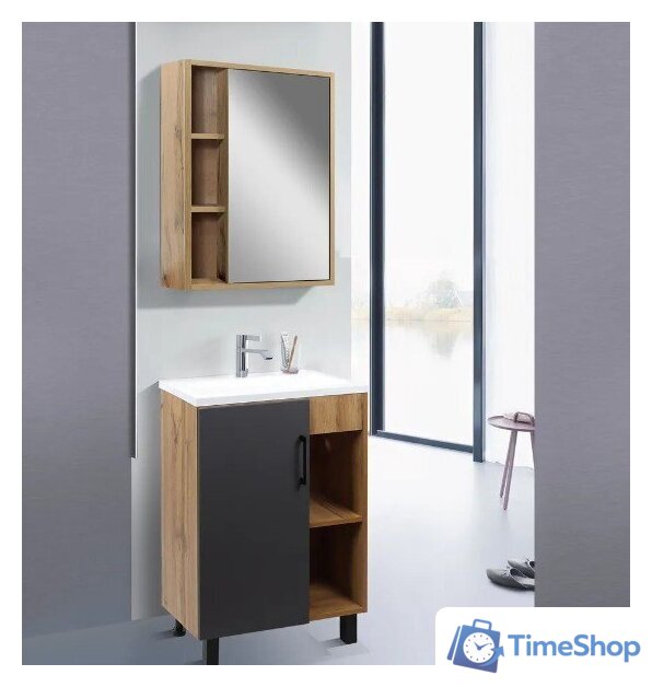  Doratiz Тумба под умывальник Лофт 50 9912.017 (графит/ватан) - Изображение №9 — Интернет-магазин Time-Shop