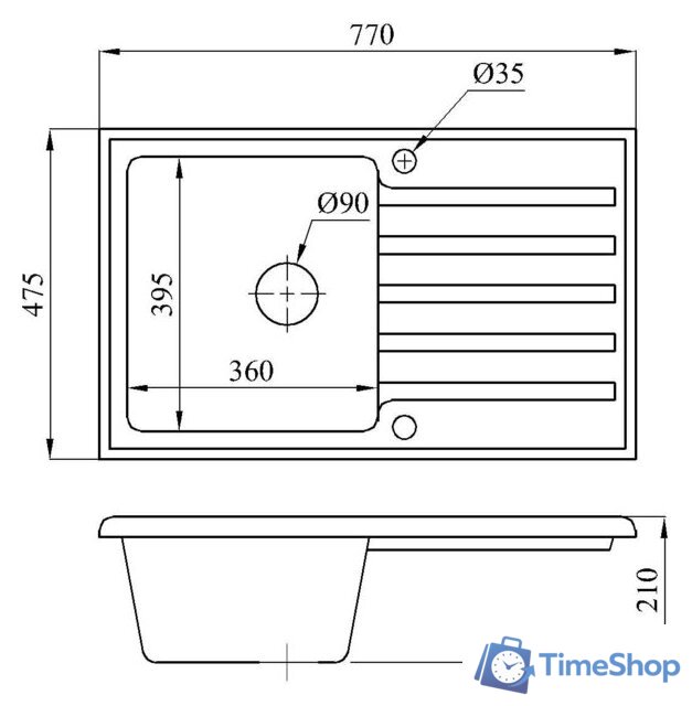 Кухонная мойка БелЭворс Styl L (олово) - Изображение №2 — Интернет-магазин Time-Shop