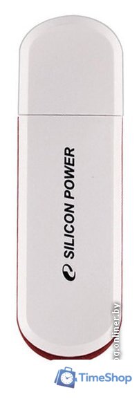 USB Flash Silicon-Power LuxMini 320 64GB (белый/красный) - Изображение №1 — Интернет-магазин Time-Shop