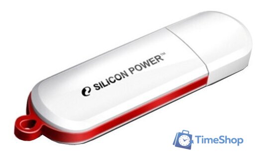 USB Flash Silicon-Power LuxMini 320 64GB (белый/красный) - Изображение №2 — Интернет-магазин Time-Shop