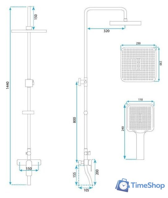 Душевая система  Rea Argus REA-P7840 - Изображение №6 — Интернет-магазин Time-Shop