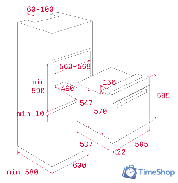 Электрический духовой шкаф TEKA HSB 640 (белый) [41560271] - Изображение №2 — Интернет-магазин Time-Shop