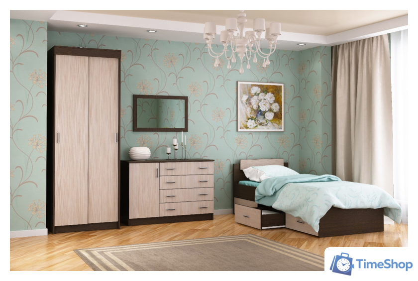 Комод Памир София 1200 1Д (венге-дуб белфорт) - Изображение №2 — Интернет-магазин Time-Shop