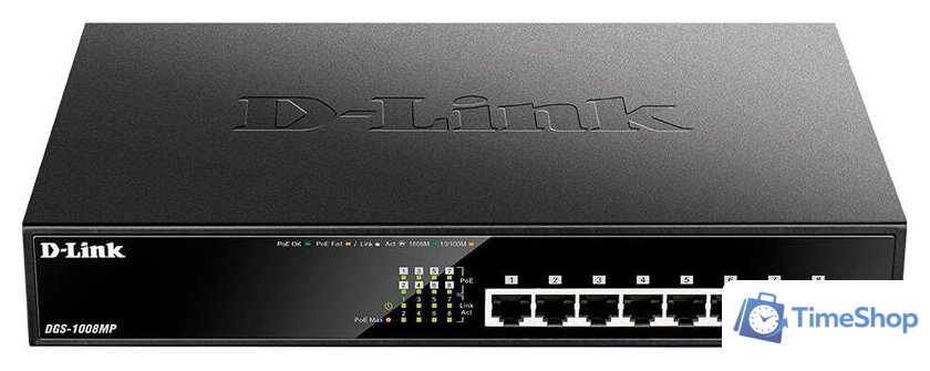 Неуправляемый коммутатор D-Link DGS-1008MP/B1A - Изображение №1 — Интернет-магазин Time-Shop