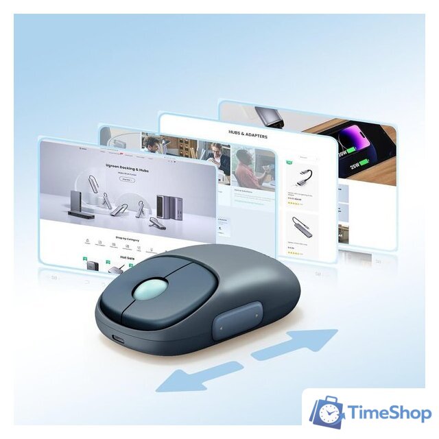 Мышь Ugreen Fun+ MU102 90538 (серый/темно-синий) - Изображение №6 — Интернет-магазин Time-Shop