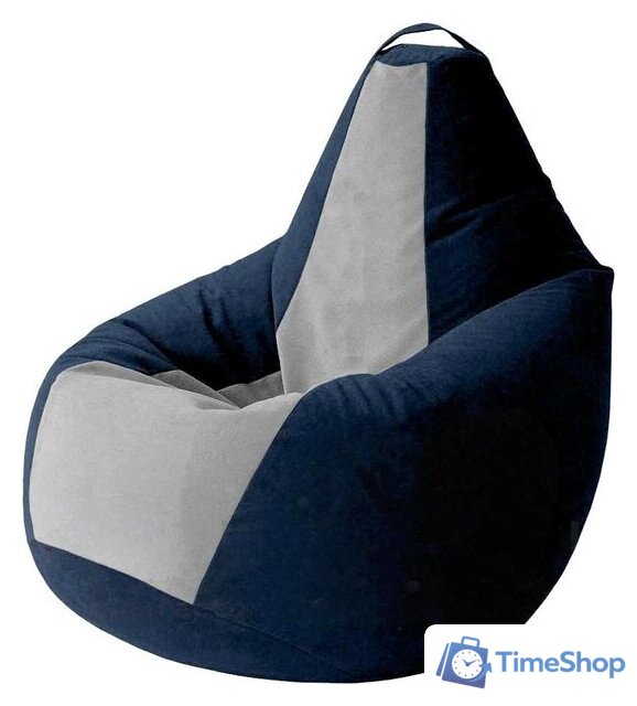 Кресло-мешок Kreslomeshki Груша Kombo XXXL GKV-145x100-TSST (темно-синий/сталь) - Изображение №1 — Интернет-магазин Time-Shop