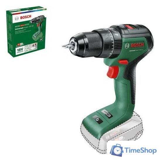 Ударная дрель-шуруповерт Bosch UniversalImpact 18V-60 06039D7100 (без АКБ) - Изображение №1 — Интернет-магазин Time-Shop