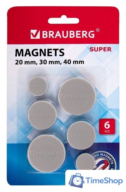 Набор магнитов BRAUBERG Super 237481 (6шт) - Изображение №1 — Интернет-магазин Time-Shop