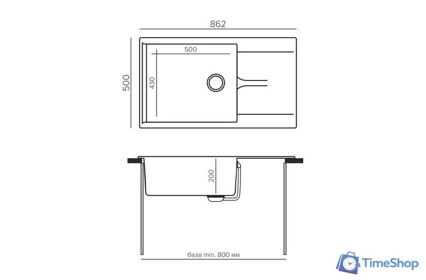 Кухонная мойка Polygran Gals 862 (кремовый) - Изображение №4 — Интернет-магазин Time-Shop