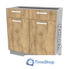 Шкаф напольный Интерлиния Компо НШ80рш2 (дуб золотой) - Изображение №1 — Интернет-магазин Time-Shop