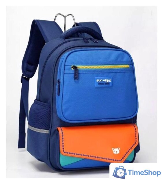 Школьный рюкзак Sun Eight SE-22001 (синий/оранжевый) - Изображение №4 — Интернет-магазин Time-Shop