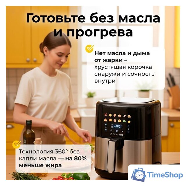 Аэрогриль (аэрофритюрница) Evolution AIRO 6100 - Изображение №13 — Интернет-магазин Time-Shop