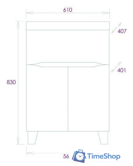  Onika Тумба под умывальник Стрим 60 (106154) - Изображение №8 — Интернет-магазин Time-Shop