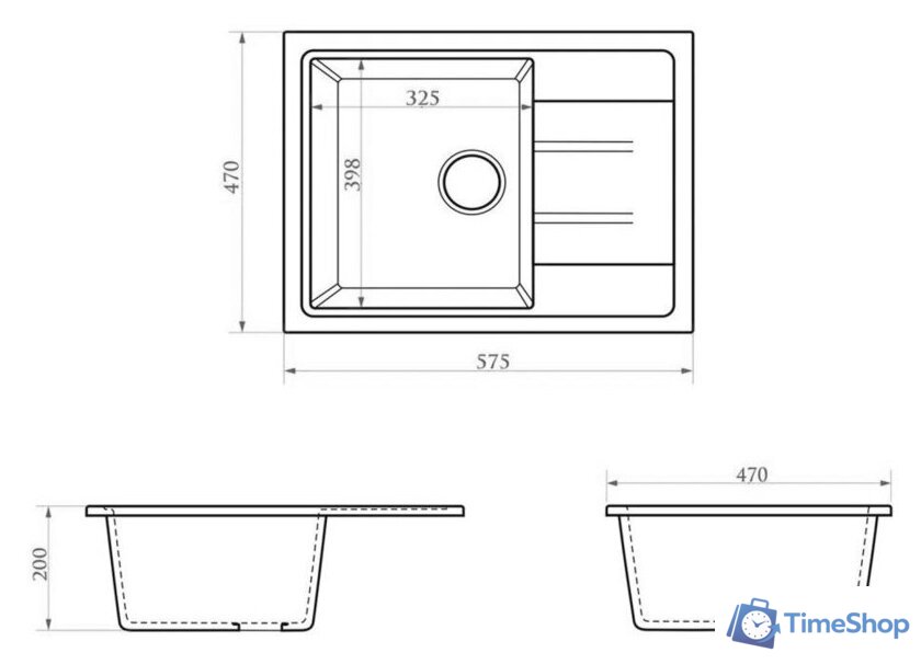 Кухонная мойка Berge BG-5850 (черный глянцевый) - Изображение №2 — Интернет-магазин Time-Shop